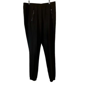 Serena Williams Jogger Pants Athleisure Front Pockets Zipper Cozy Black Large